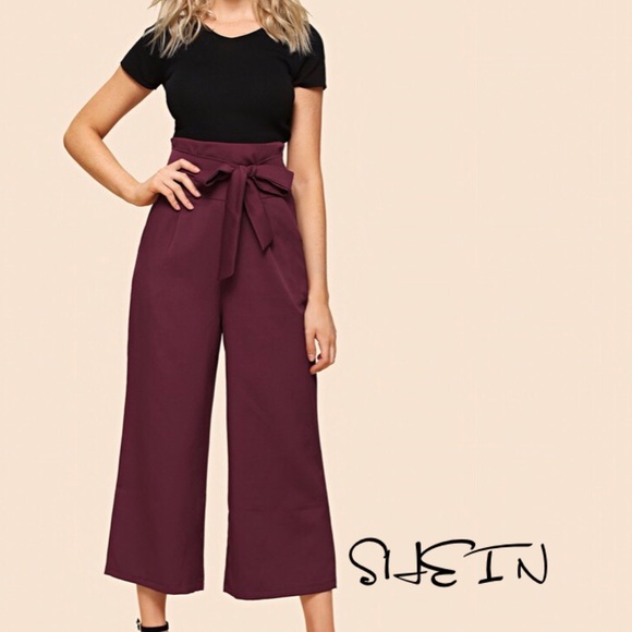 SHEIN Pants - SHEIN self tie high waist pants S
